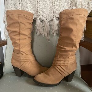 Rampage Tan Heeled Boots for Women